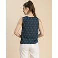 thumbnail image 4 of Moomaya Sleeveless Cowl Neck Printed Satin Top - Women's Elegant Satin Top, 4 of 9