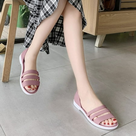 

bvgfsahne Women S Sandals Summer Single Shoe Beach Flat Sandals Sandals Open Toe Flat Sandals Slippers