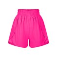 thumbnail image 5 of USSUMA Shorts for Women Trendy Solid Color Elastic Band Wide Leg Split Hem Thin Side Quick Drying Shorts Leisure High Waist Sports Active Shorts Fitness Running Shorts for Women Hot Pink L, 5 of 5