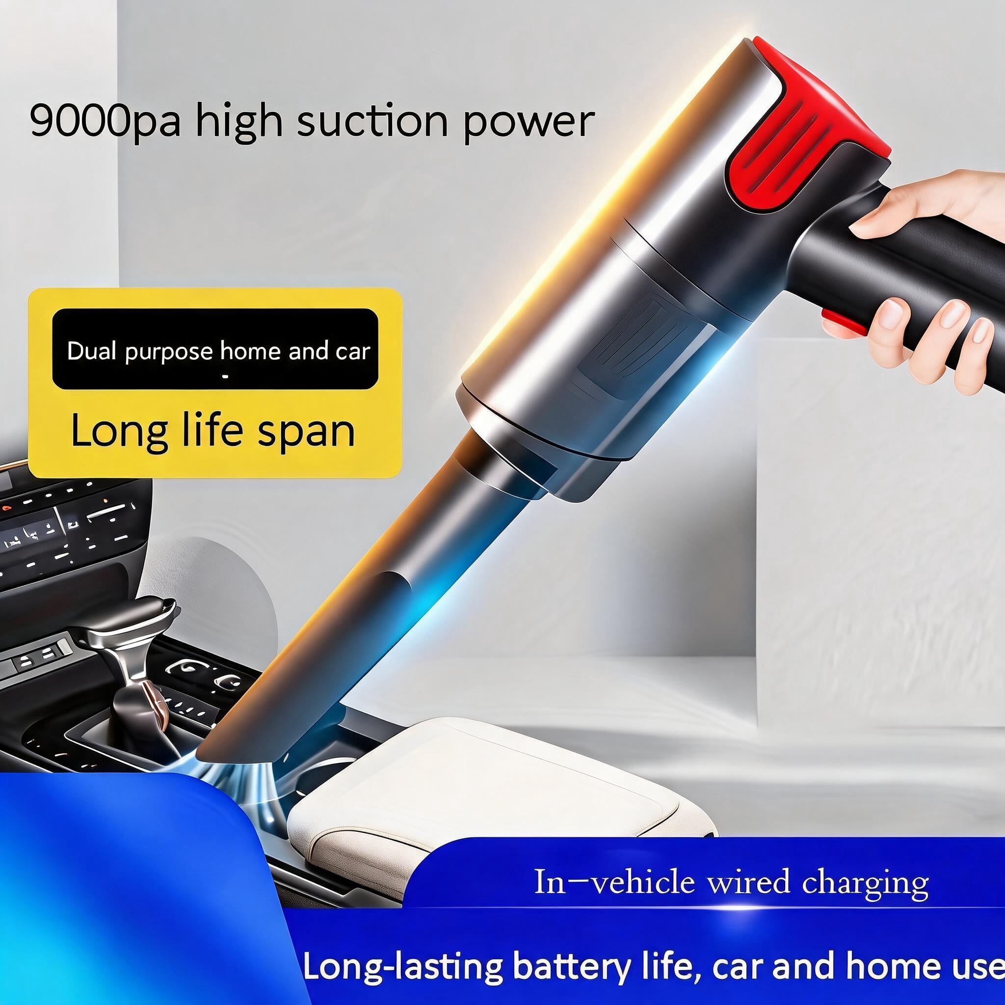 Smart Sensor Cordless Vacuum Cleaner, 150-300 Air Watts Adjustable Suction with Self-Cleaning Brushes, App-Controlled HEPA+Carbon Filter Vacuum for Home Car Pet Grooming - Cigarette Lighter Charging
