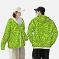 thumbnail image 4 of Fotbe Lime green glitter Chaqueta con Protección Solar UPF 50+ para Hombre y Mujer, Camisa con Capucha y Bolsillos-Small, 4 of 7