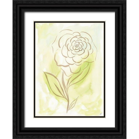 Lee, Judson 19x24 Black Ornate Wood Framed with Double Matting Museum Art Print Titled - Flower I