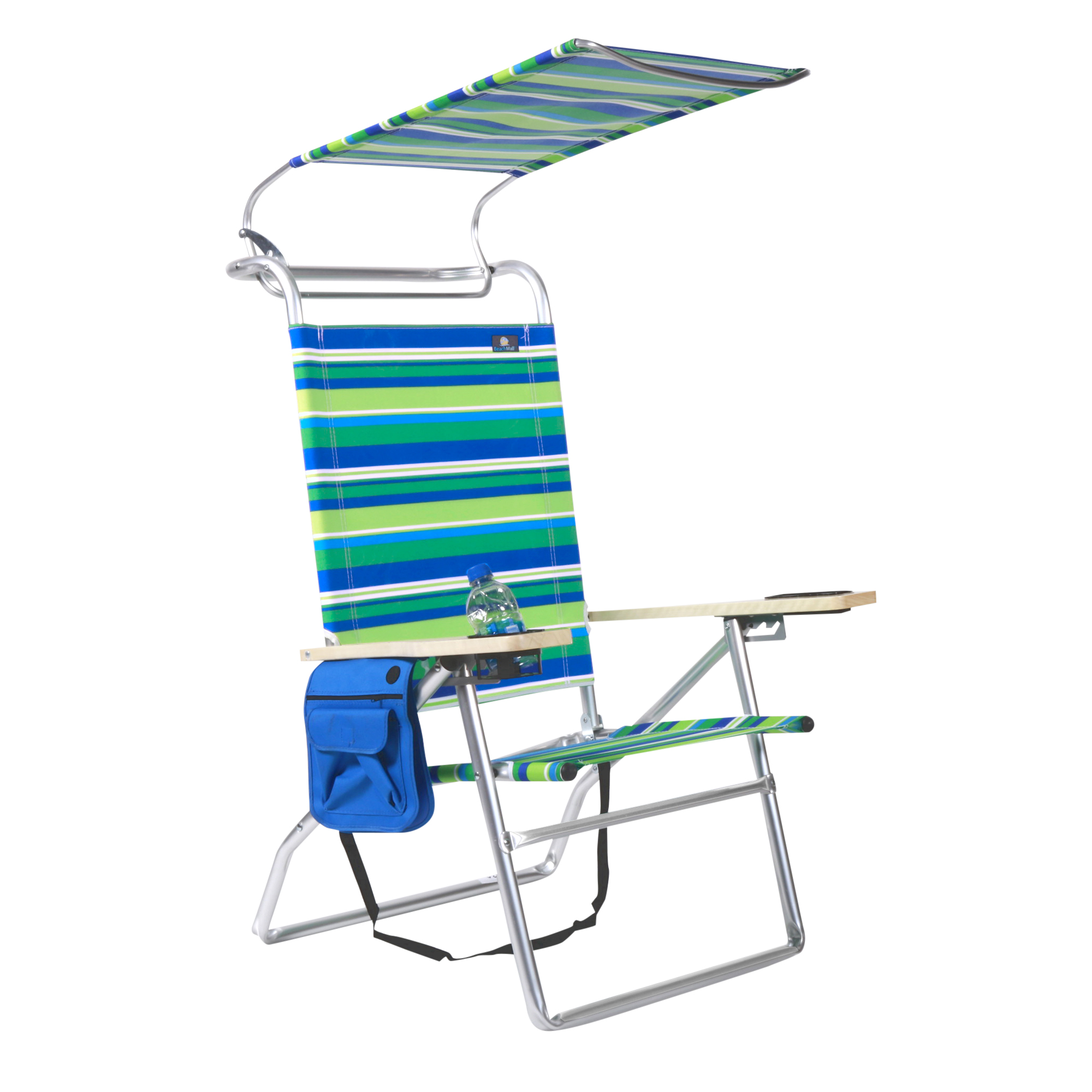 Deluxe 4 Reclining Positions Lightweight High Aluminum Beach Chair with