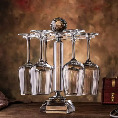 

Jolly Jaunts Elegant Desktop Crystal Glass Stemware Rack/Rotate 8 Wine Glass Storage Holder Stand Air Drying Rack(No included wineglass) (Large)