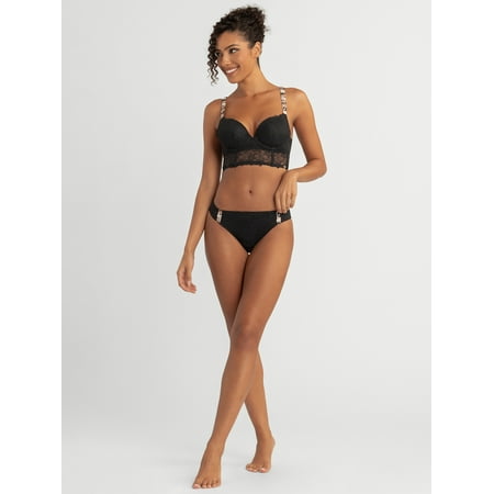 Jessica Simpson Women's Embroidery Longline Bra, Size 34B-40DD