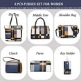 thumbnail image 3 of 6PCS Designer Purses & Handbags for Women Satchel Shoulder Bag Tote Top Handle Bag - Blue, 3 of 9