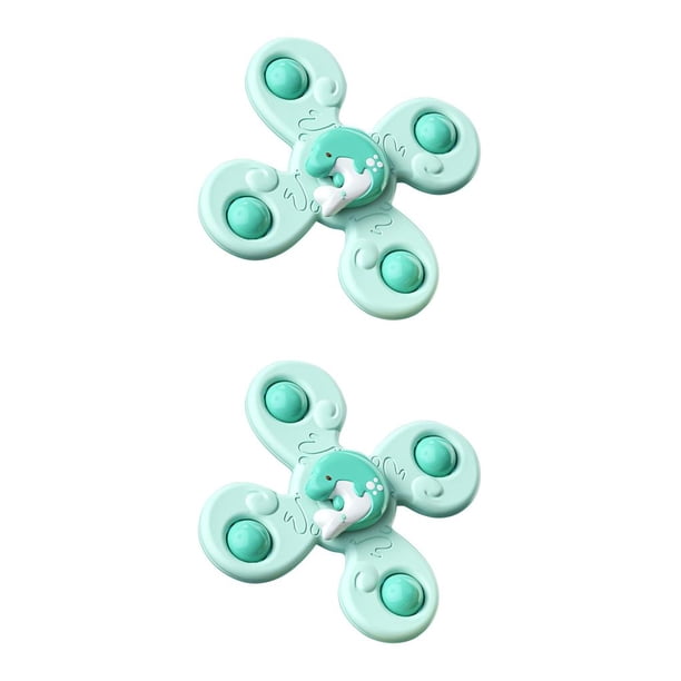 Vogacara Giroscopio giratorio Inicio Diseño de dibujos animados Adorable Gyro Interior Exterior Juguete de descompresión portátil Regalo de 4 cabezas verde 2piezas