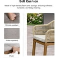 thumbnail image 6 of PPURPLE LEAF Outdoor Bar Height Stools Set of 2, Patio Woven Aluminum Barstools Bar Chairs with Back and Cushions for Balcony Garden Indoor Kitchen Outside, Teak, 6 of 10