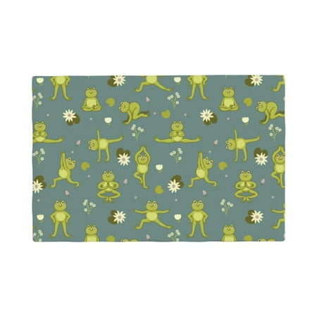 

Placemats Set of 6 cute yoga frogs funny Place mats for Dining Table Indoor/Outdoor Cute Heat Resistant Washable Table Mats(18 x 12 )