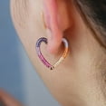 thumbnail image 2 of Women's Colorful Heart Shape Hoop Stacking Earrings, 2 of 5