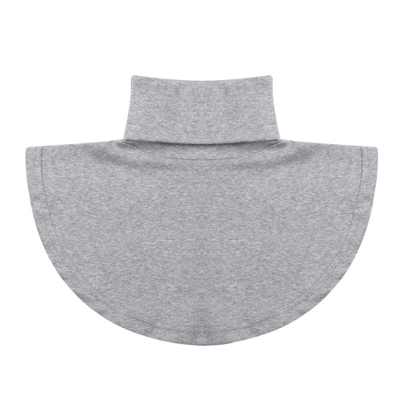 Womens Fake Collar Faux Turtleneck Neck Dickey Detachable Mock Half Top Blouse Collar Cotton Neck Warm Cover Grey One Size