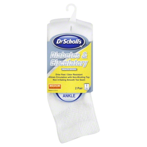 Dr. Scholl's 6 Pairs Dr. Scholl's White Diabetes & Circulatory Ankle Socks Unisex Medium