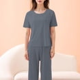 thumbnail image 2 of Baberdicy Women's Ice Silk Pajama Set - Lightweight Cooling Sleepwear for Summer Blue Xxl, Women's Summer Thin Cold Ice Home Clothes, 2 of 4