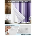 thumbnail image 3 of No Hook Cloth Fabric Shower Curtain with Snap in Liner, Purple Ombre Stripe Waterproof Shower Curtains Set with See Through Top Window, Farmhouse Simple Striped Bath Curtains Shower 72"x84", 3 of 6