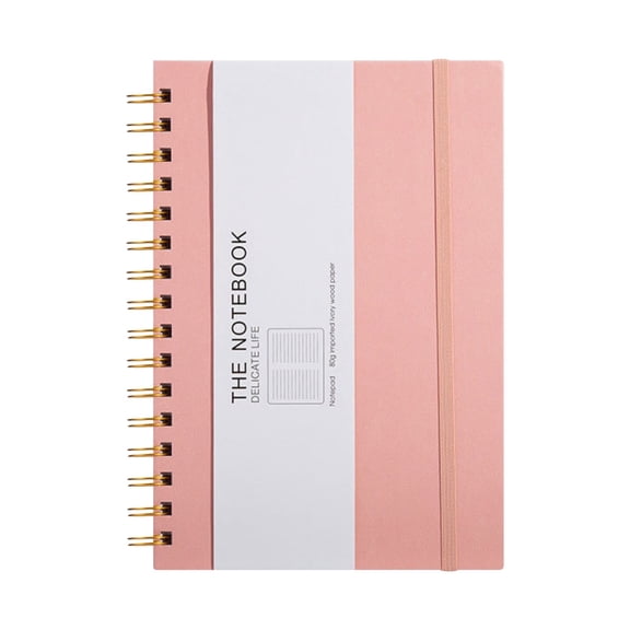 Goowood Hardcover Spiral Notebook Wirebound Journal for Work & Planning Lay-Flat Binding with Elastic Closure Premium Thick Paper Sakura Pink
