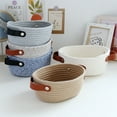 thumbnail image 2 of Wweixi Storage Basket with Handles Woven Cotton Rope Container Sundries Snacks Key Hamper Cosmetic Drawer Shelf Dresser Brown L, 2 of 6