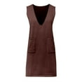 thumbnail image 5 of Sleeveless Sweater Tops for Women,Vest Sleeveless Long Double Layer Solid Color Skirt Design Women Vest Casual Style,Fall Sweaters for Women 2025,01 Brown,XL, 5 of 5