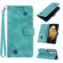 Tarise Phone Case for Samsung Galaxy S21 Ultra, Premium PU Leather Card Holder Wrist Strap Magnetic Closure Flip Stand Function TPU Interior Book Cover for Samsung S21 Ultra 5G Wallet Case, Green