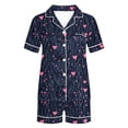 thumbnail image 5 of Fewfanhot Pajamas for Women Set Heart Printed Pjs Short Sleeve Sleepwear 2 Piece Button Down Pjs Loungewear, 5 of 9