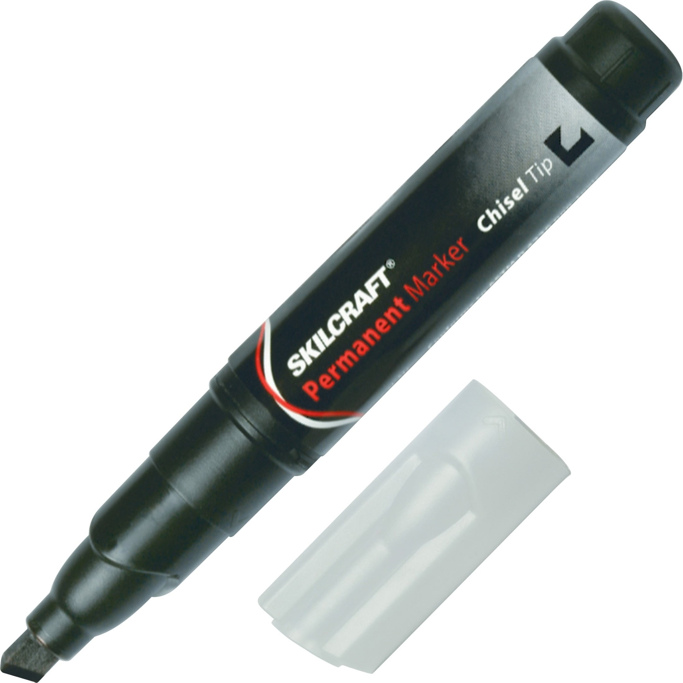 SKILCRAFT, NSN9731059, Large Chisel Tip Permanent Markers, 12/Dozen