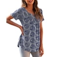 thumbnail image 3 of a.Jesdani Womens Plus Size Tunic Tops Short Sleeve Casual Floral Henley Shirts m-4x, 3 of 8