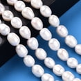 thumbnail image 6 of 2 strand Natural Cultured Freshwater Pearl Beads Strands Rice Seashell color 9.7~11.5x8.3~9mm Hole: 0.7~0.8mm 17~18pcs/strand 7.09 inch(18cm), 6 of 6