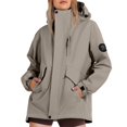thumbnail image 1 of ManxiVoo Veste Élégante pour Femme Résistante à l'Eau Respirante Coupe-Vent de Printemps pour Usage Quotidien Mode de Rue Taille TTG Kaki, 1 of 6
