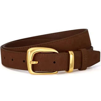 Women Casual Leather Gold Belt for Jeans Pants, Fashion  display picture 2