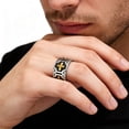 thumbnail image 2 of PAURO Cross Rings for Men Black Silver Gold Plated Stainless Steel Religious Vintage Punk Gothic Wide 10mm Cool Simple Statement Dainty Faith Jewelry Gold Size 7, 2 of 5
