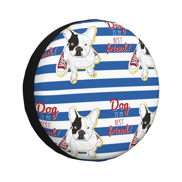 Balery Bulldog Friend Cubiertas para Neumáticos - Protector Resistente para Neumáticos de Camioneta, SUV, Remolque, Camper y RV-15 inch