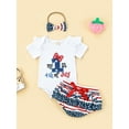 thumbnail image 2 of Hirigin My First of July Baby Girl Outfits Embroidery Pattern Romper Top Tutu Bloomers Shorts Set Independence Day Clothes, 2 of 8