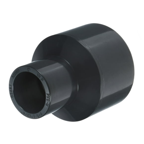 Uxcell 1-Pack UPVC Reducer Pipe Fitting, 1-1/2"*3/4" Reducing Coupling Connector PVC Straight Pipe, Grey