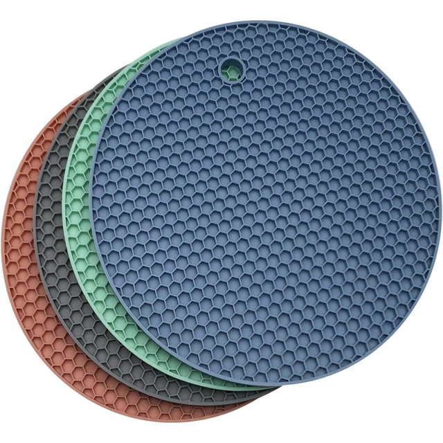 Salvamanteles de silicona flexibles para platos calientes, tapetes aislantes antideslizantes de protección resistentes al calor para encimeras, silicona multifuncional de grado alimenticio (paquete