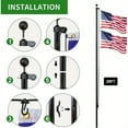 thumbnail image 4 of 13 Gauge Flag Pole for Outside In Ground, 20ft Heavy Duty Flagpole Kit for Yard, Extra Thick Outdoor Flag Poles with 3x5  for Residential or Commercial, Black, 4 of 7