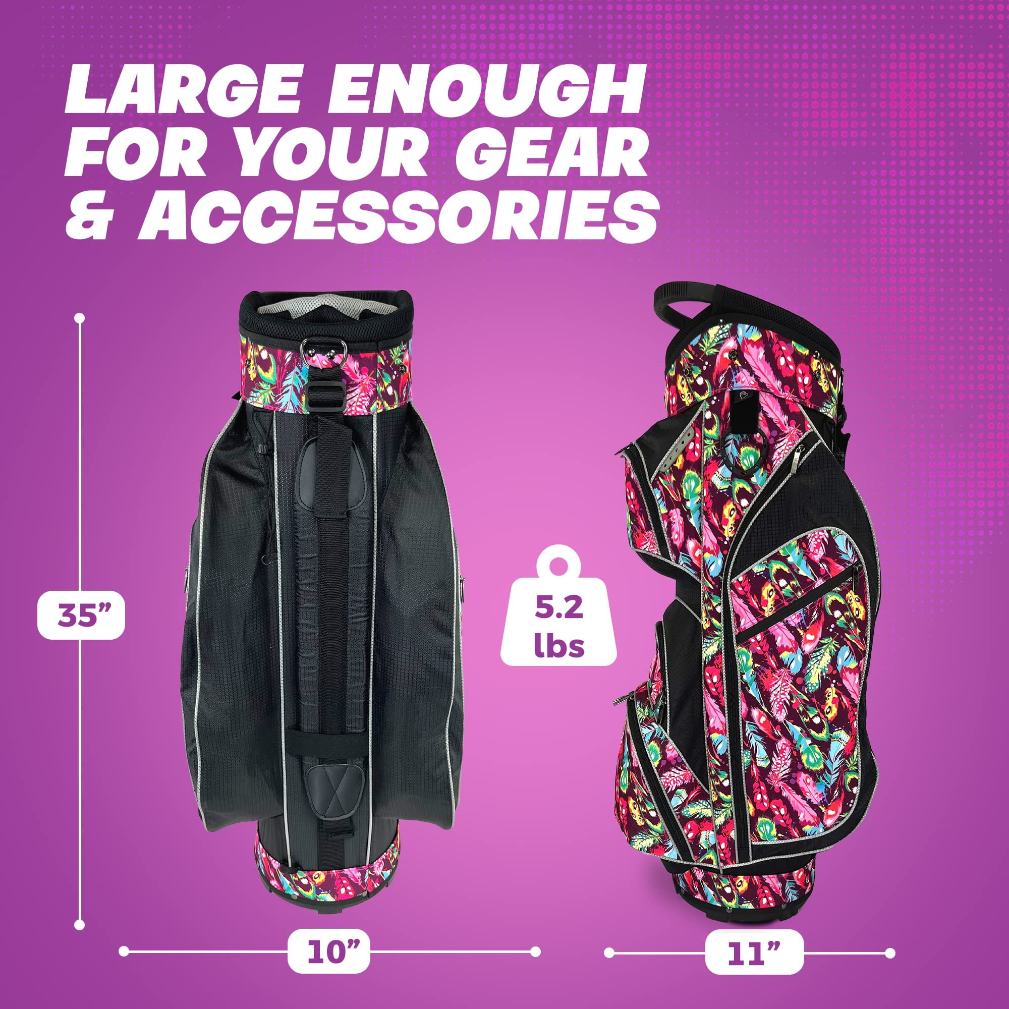 Womens Golf - Taboo Fashions 14 Way Lightweight Ladies Cart Bag (Native Joy)