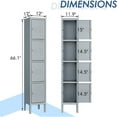 thumbnail image 5 of STANI 4-Tier Metal Locker Steel Employees Lockers for Office, Metal Storage Locker Cabinet with Louvers, 4 Door Locker for Employee Gym, Home, School, 5 of 6