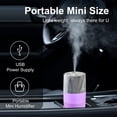 thumbnail image 2 of Queilt Mini Air Humidifier, 300ML Ultrasonic Humidifier Jellyfish Smoke Ring, USB Rechargeable Humidifier with 7 Multicolor LEDs for Car, Travel, Bedroom (White), 2 of 5