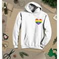 thumbnail image 3 of S4E Men's Gay Rainbow Heart LGBTQ Pride Hoodie Sweatshirts Large White, 3 of 4