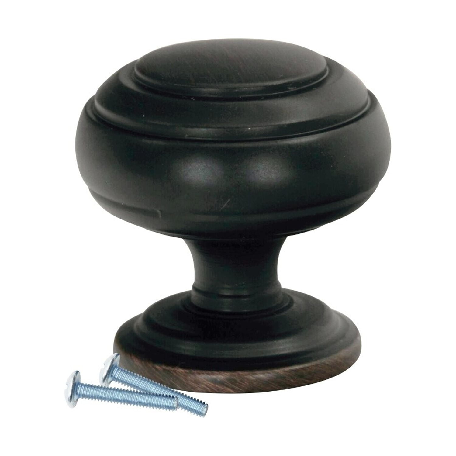 5 Pack Classic Round Ring Brushed Oil-Rubbed Bronze Cabinet Hardware Knob, 1-1/4 Inch Diameter