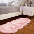 thumbnail image 1 of LAICAIW Pink Shag Rug Sheepskin Rug 2x6 Faux Fur Rug Washable Runner Rug for Bedroom Nursery Dorm Cute Shag Rug Fluffy Rug Home Decor, Sheep Skin, 1 of 7