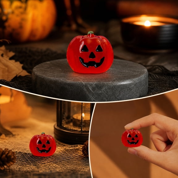 Halloween Decoration Indoor - Miniature Artificial Resin Pumpkin Ornaments Suitable For Halloween Decorate Ideal For Party Favors Home Accents And DIY Crafts.