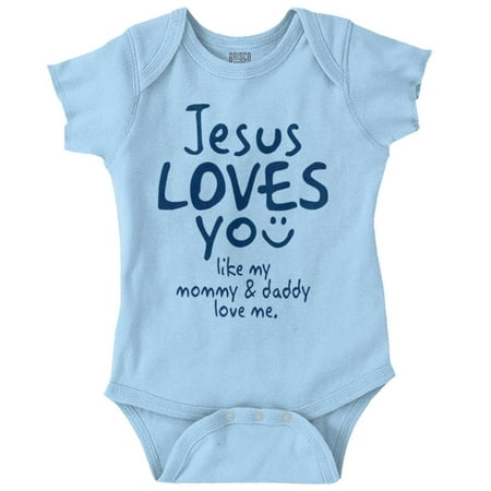 

Jesus Loves You Christian Religious Baby Bodysuit Jumper Girls Brisco Brands