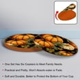thumbnail image 4 of Thanksgiving Set of 6 Round Coasters, Microfiber Leather Drink Coasters for Cups, 4.3x4.3 Inch Table Coasters, Coaster Set for Home and Office, 4 of 6