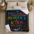 thumbnail image 5 of Pharmacy Pride Precision Compassion Motif Appreciation, Cozy Typography Art Scene, Warm Flannel Blanket for Living Room and Reading Nook, Art Lovers Graduation Gift, Fantasy Home Decor, 5 of 9