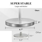 PHANCIR Freestanding Toilet Paper Holder with Top Storage Shelf, Modern Bathroom Toilet Paper Roll Holder, Silver