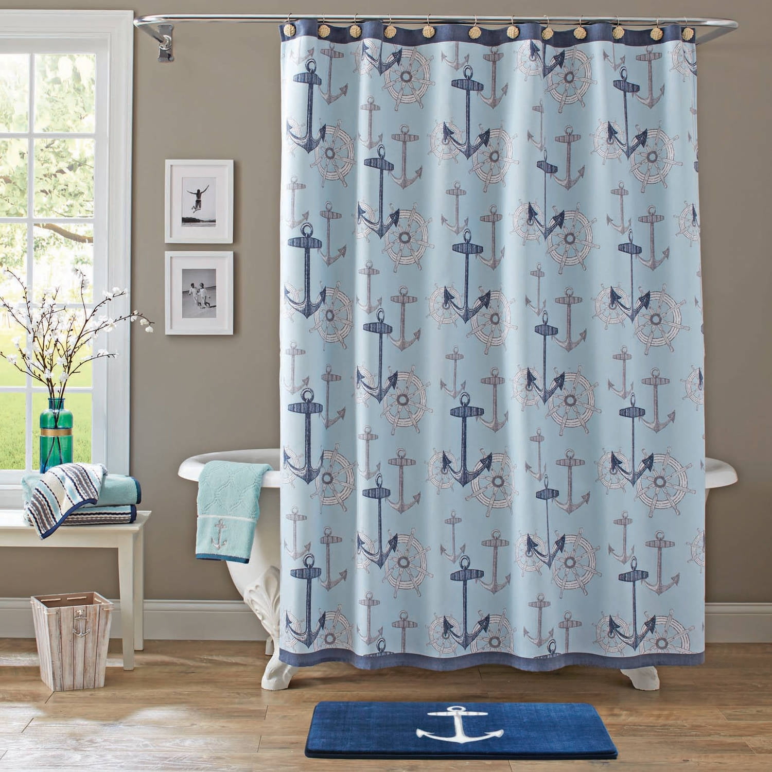 Better Homes Gardens Nautical Shower Curtain 1 Each Walmart Com Walmart Com