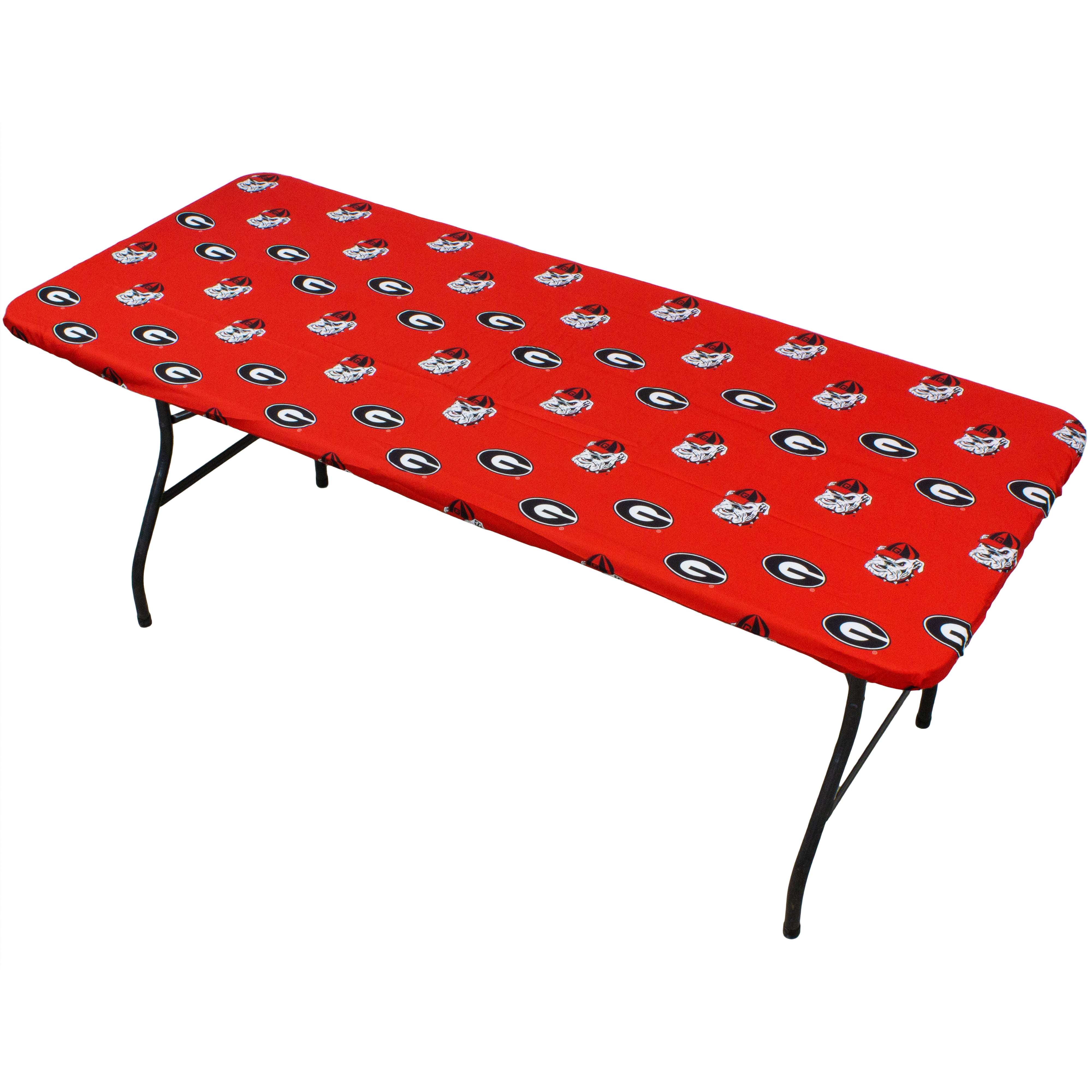 College Covers Georgia Bulldogs Tailgate Fitted Tablecloth, 72" x 30", 6 ft Table Cover