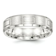 925 Sterling Silver 6mm Brushed Fancy Band Ring Jewelry Gifts for Women - Ring Size: 7 to 13.5