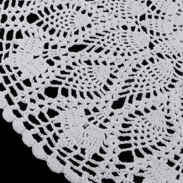 24 '' redondo hecho a mano crochet flor encaje mantel tapete