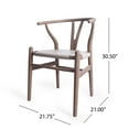 thumbnail image 6 of Noble House Hounker Rustic Ash Wood Dining Chairs, Set of 2, Tan, 6 of 8